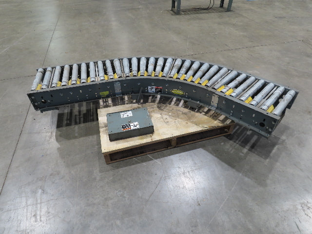 Hytrol 18"x 88" V-Belt Driven 1.9" Roller Conveyor 45° Section 15"BF  -No Drive