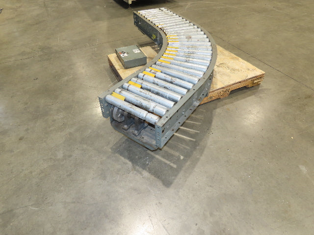 Hytrol 18"x 88" V-Belt Driven 1.9" Roller Conveyor 45° Section 15"BF  -No Drive
