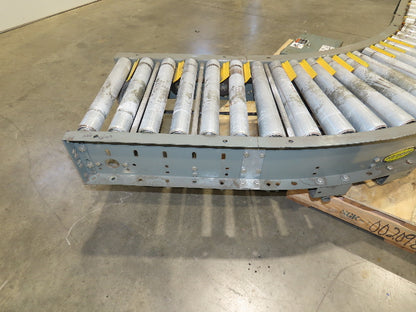 Hytrol 18"x 88" V-Belt Driven 1.9" Roller Conveyor 45° Section 15"BF  -No Drive
