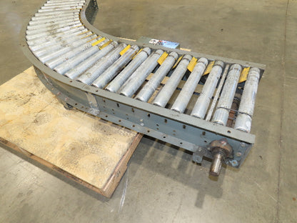 Hytrol 18"x 88" V-Belt Driven 1.9" Roller Conveyor 45° Section 15"BF  -No Drive