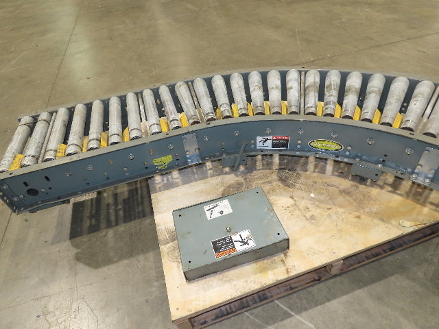 Hytrol 18"x 88" V-Belt Driven 1.9" Roller Conveyor 45° Section 15"BF  -No Drive