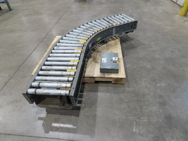 Hytrol 18"x 88" V-Belt Driven 1.9" Roller Conveyor 45° Section 15"BF  -No Drive