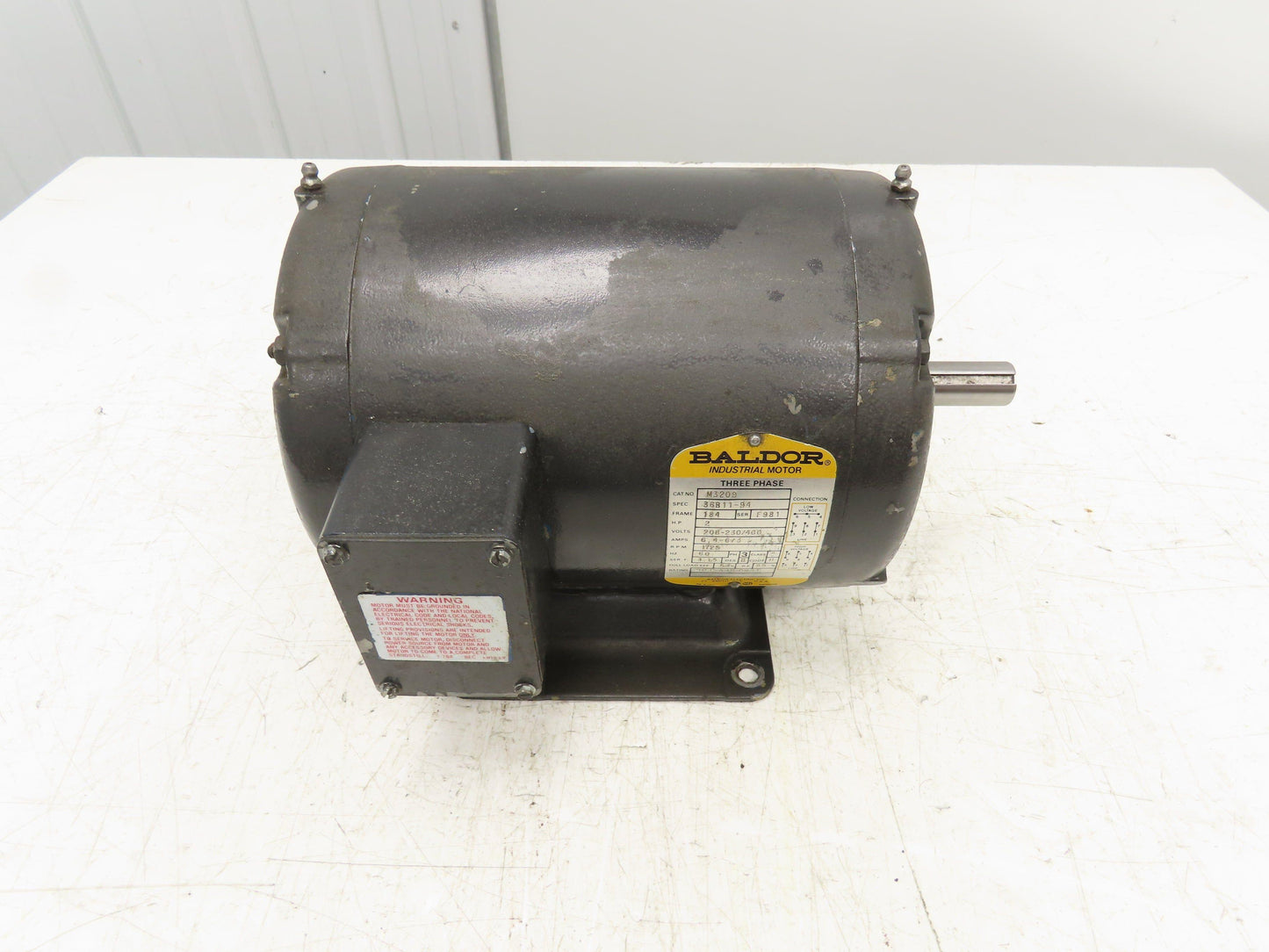 Baldor M3209 Industrial AC Motor 2Hp 1725 RPM 208-230/460V 3PH 184 Frame OPSB