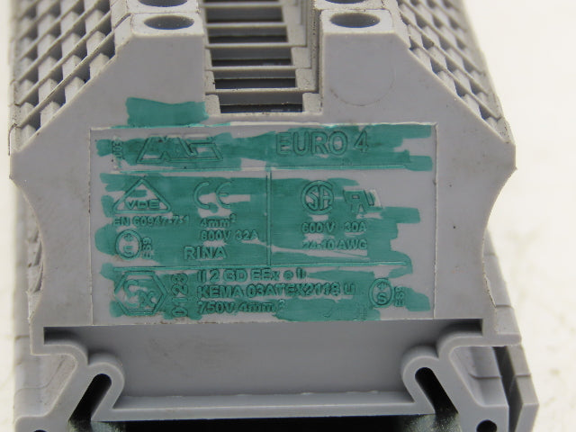 Morsettitalia EURO-4 Terminal Blocks 43409 Grey 6mm Wide Lot of 44