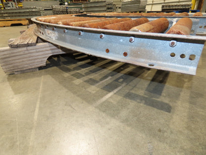 Rapistan 12"W Steel 90° Curve 1.75" Gravity Roller Conveyor 10"BF  2-Sections
