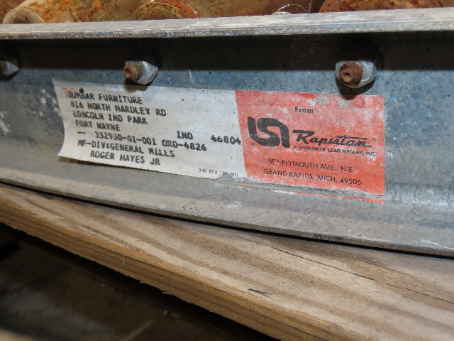 Rapistan 12"W Steel 90° Curve 1.75" Gravity Roller Conveyor 10"BF  2-Sections