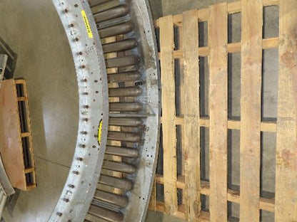 Hytrol 18"x 79" Galvanized Steel 90° Curve Gravity Roller Conveyor Section 15"BF