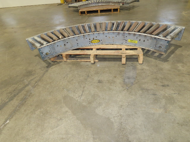 Hytrol 18"x 79" Galvanized Steel 90° Curve Gravity Roller Conveyor Section 15"BF