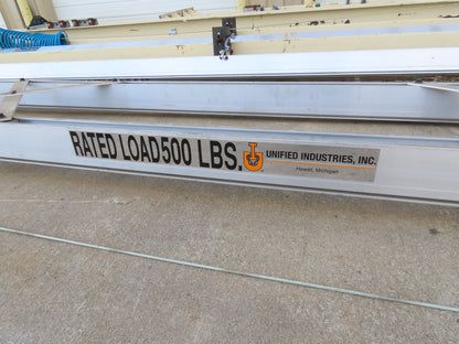 Unified 500 Lb Freestanding Bridge Crane Workstation 14' 9" Span 19' Runway