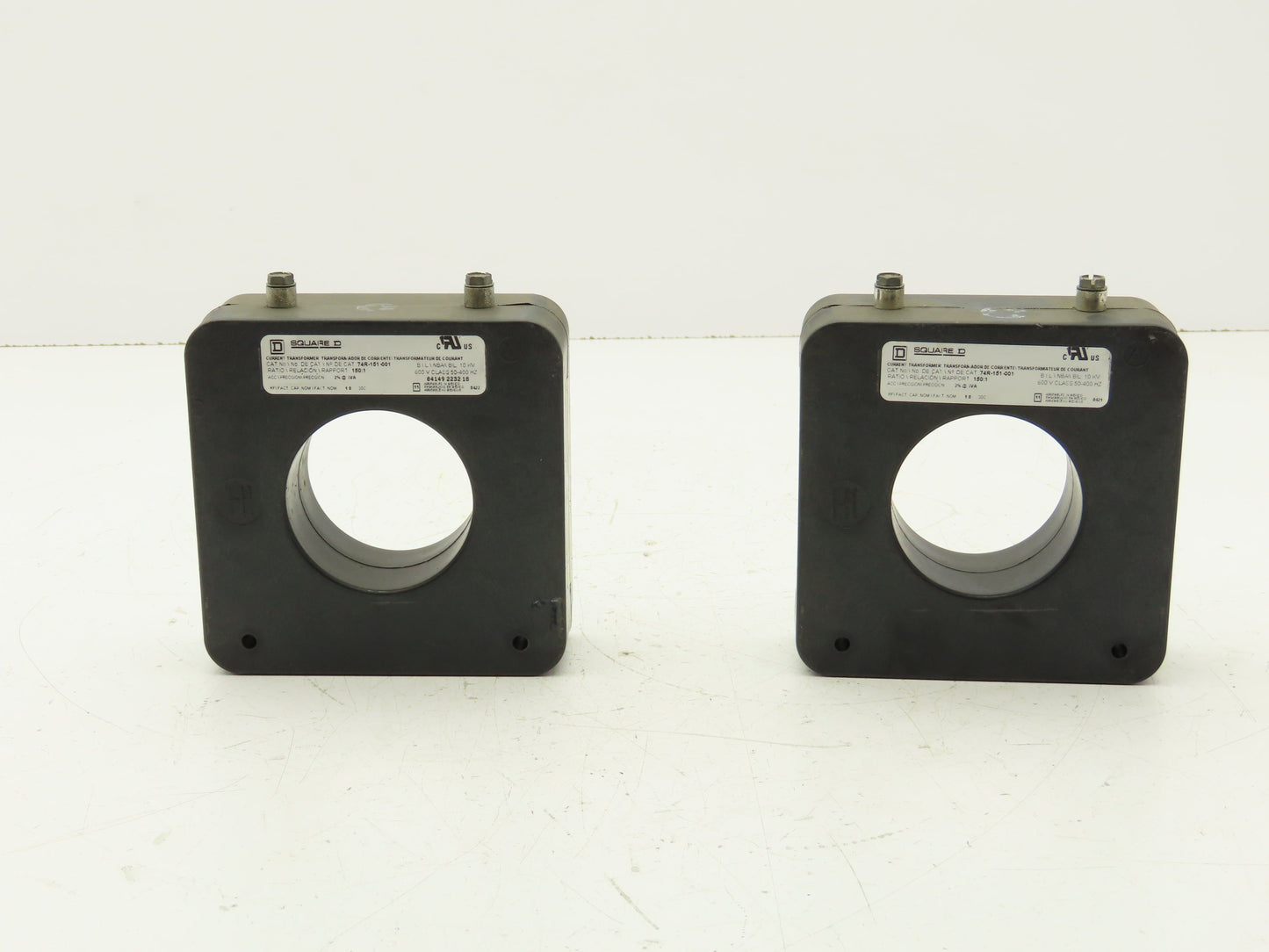 Square D 74R-151-001 Current Transformer 150:1 Ratio 600V 50-400Hz Lot of 2