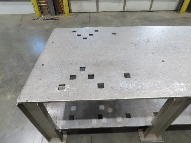 3/4" Aluminum Top Welding Work Bench Machine Fab Table with Shelf 96"W 48"D 34"H