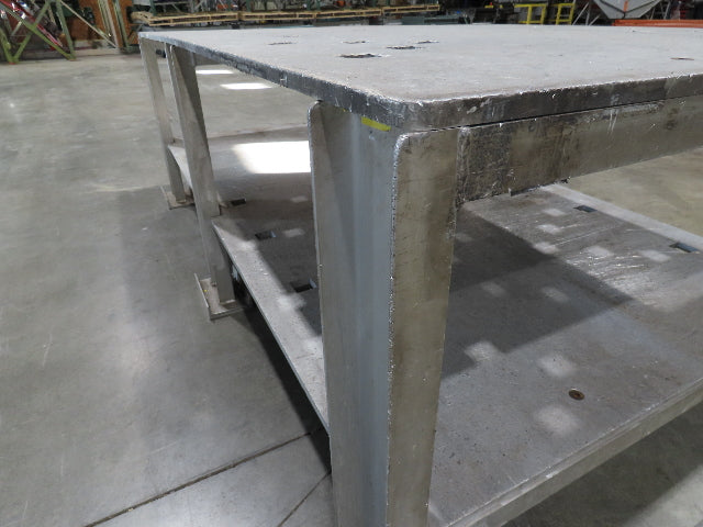 3/4" Aluminum Top Welding Work Bench Machine Fab Table with Shelf 96"W 48"D 34"H