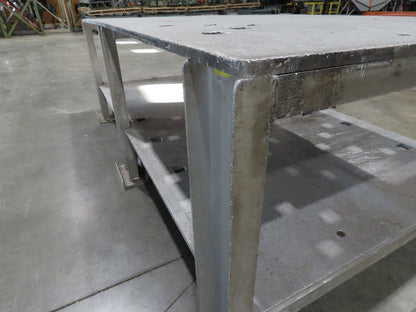 3/4" Aluminum Top Welding Work Bench Machine Fab Table with Shelf 96"W 48"D 34"H