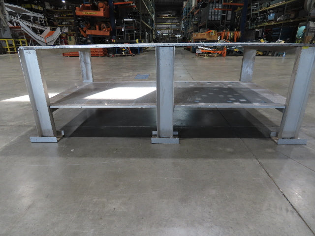 3/4" Aluminum Top Welding Work Bench Machine Fab Table with Shelf 96"W 48"D 34"H