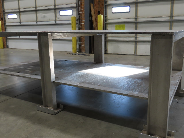 3/4" Aluminum Top Welding Work Bench Machine Fab Table with Shelf 96"W 48"D 34"H
