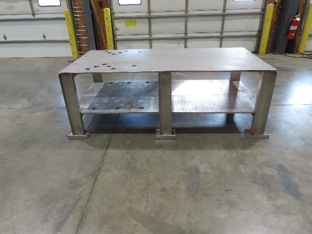 3/4" Aluminum Top Welding Work Bench Machine Fab Table with Shelf 96"W 48"D 34"H