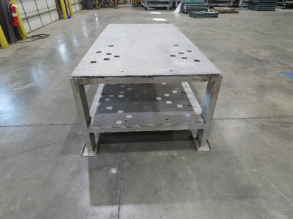 3/4" Aluminum Top Welding Work Bench Machine Fab Table with Shelf 96"W 48"D 34"H