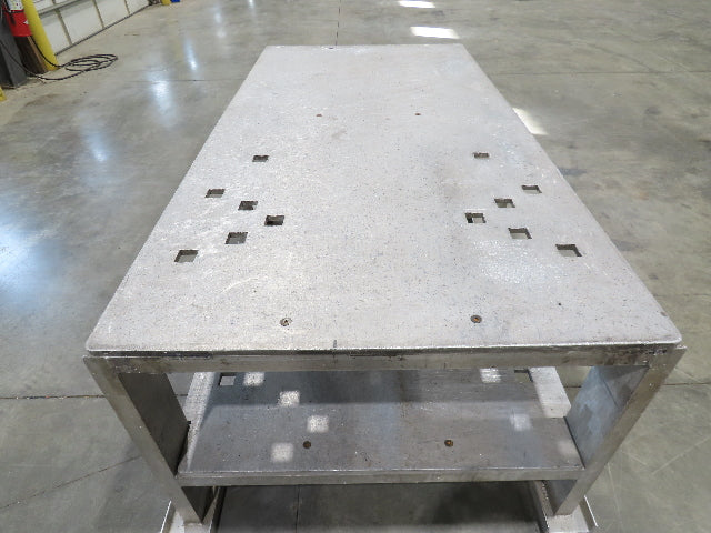 3/4" Aluminum Top Welding Work Bench Machine Fab Table with Shelf 96"W 48"D 34"H