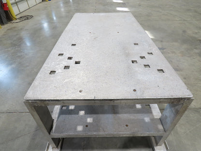 3/4" Aluminum Top Welding Work Bench Machine Fab Table with Shelf 96"W 48"D 34"H