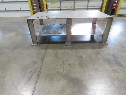 3/4" Aluminum Top Welding Work Bench Machine Fab Table with Shelf 96"W 48"D 34"H