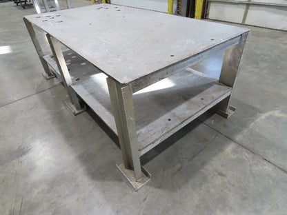 3/4" Aluminum Top Welding Work Bench Machine Fab Table with Shelf 96"W 48"D 34"H