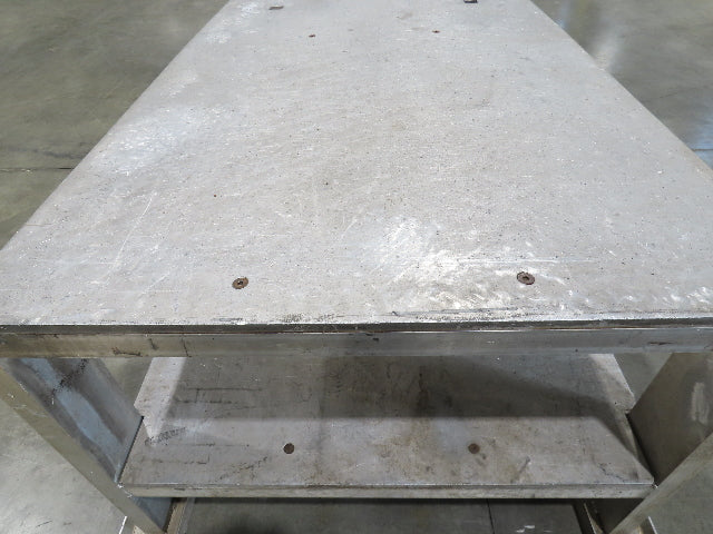 3/4" Aluminum Top Welding Work Bench Machine Fab Table with Shelf 96"W 48"D 34"H
