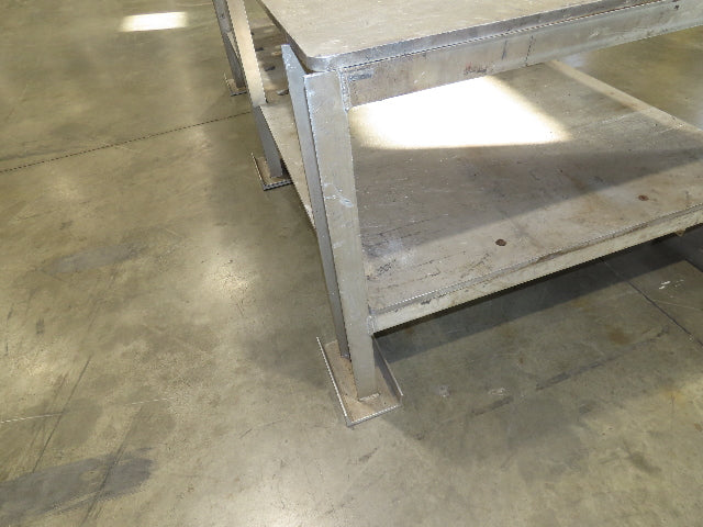 3/4" Aluminum Top Welding Work Bench Machine Fab Table with Shelf 96"W 48"D 34"H