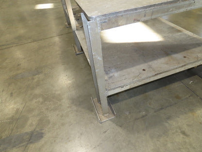 3/4" Aluminum Top Welding Work Bench Machine Fab Table with Shelf 96"W 48"D 34"H