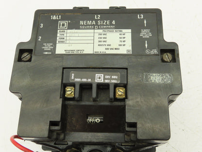 Square D  8536 Motor Starter With Overload Heaters NEMA 4 600VAC Series A