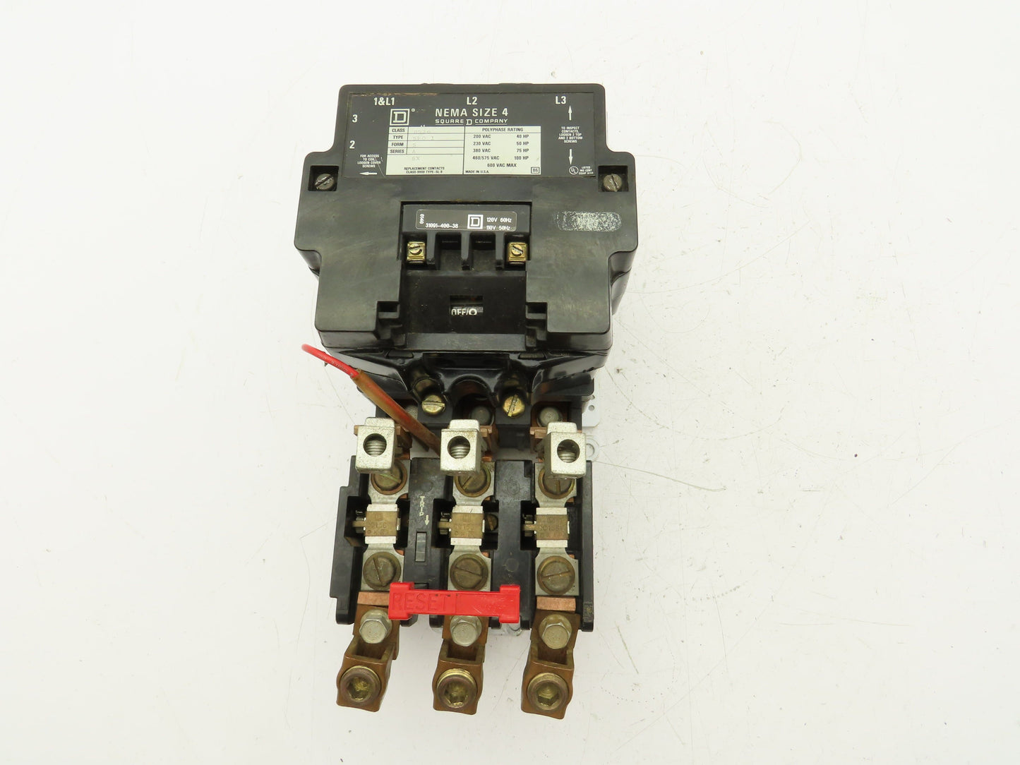 Square D  8536 Motor Starter With Overload Heaters NEMA 4 600VAC Series A