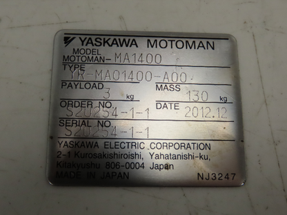 Yaskawa YR-MA01400-A00 Motoman Wrist Unit DX100 Abicor Binzel Welding Head