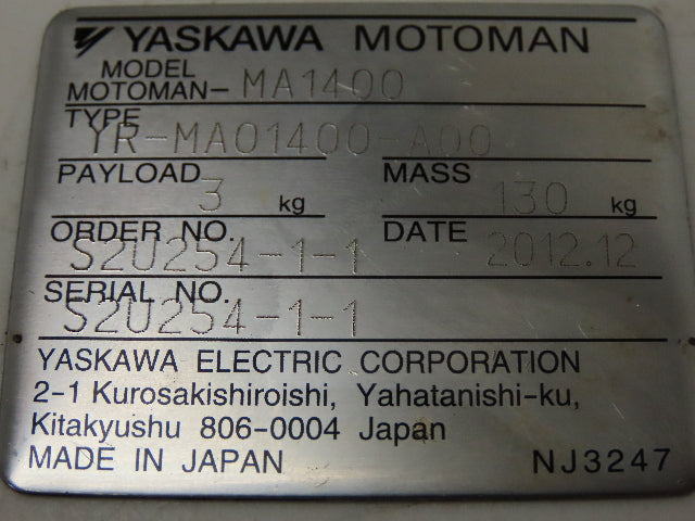 Yaskawa YR-MA01400-A00 Motoman Wrist Unit DX100 Abicor Binzel Welding Head