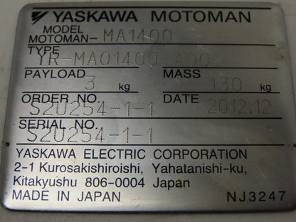 Yaskawa YR-MA01400-A00 Motoman Wrist Unit DX100 Abicor Binzel Welding Head