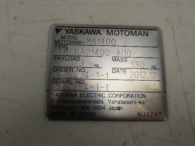 Yaskawa YR-MA01400-A00 Motoman Wrist Unit DX100 Abicor Binzel Welding Head