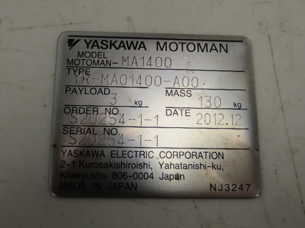 Yaskawa YR-MA01400-A00 Motoman Wrist Unit DX100 Abicor Binzel Welding Head