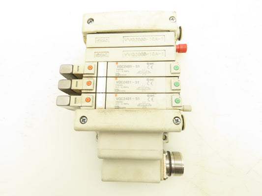 SMC VQC2401-51 Pneumatic Solenoid Valve 5-Station Manifold Block