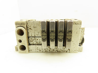SMC VVQ2000-10A-1 VQ2401-51 Pneumatic Solenoid Valve 6-Station Manifold Block