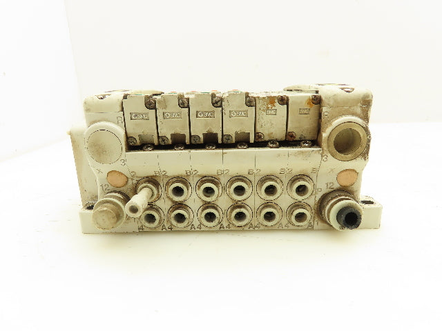 SMC VVQ2000-10A-1 VQ2401-51 Pneumatic Solenoid Valve 6-Station Manifold Block