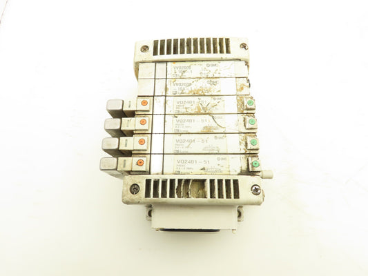 SMC VVQ2000-10A-1 VQ2401-51 Pneumatic Solenoid Valve 6-Station Manifold Block