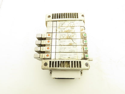 SMC VVQ2000-10A-1 VQ2401-51 Pneumatic Solenoid Valve 6-Station Manifold Block