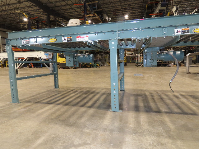Hytrol 42"x 10' Chain Drive 1.9" Live Roller Conveyor 36"BF Dual Drive 30 FPM
