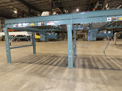 Hytrol 42"x 10' Chain Drive 1.9" Live Roller Conveyor 36"BF Dual Drive 30 FPM