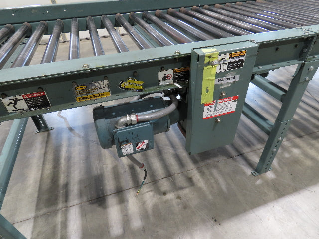 Hytrol 42"x 10' Chain Drive 1.9" Live Roller Conveyor 36"BF Dual Drive 30 FPM