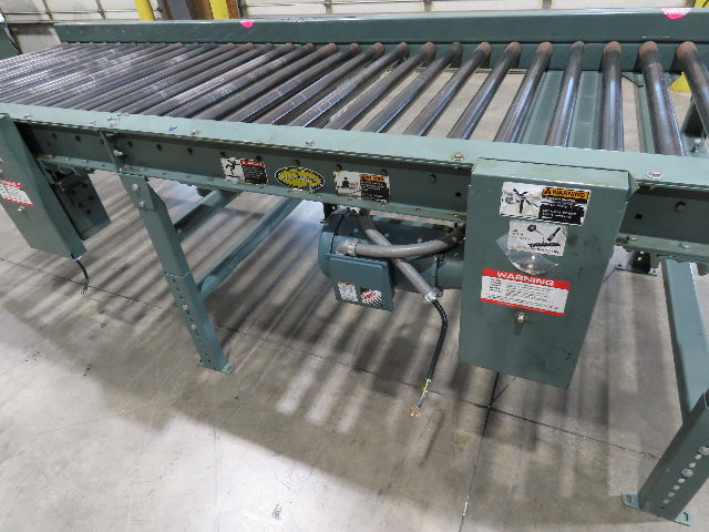 Hytrol 42"x 10' Chain Drive 1.9" Live Roller Conveyor 36"BF Dual Drive 30 FPM