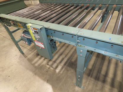 Hytrol 42"x 10' Chain Drive 1.9" Live Roller Conveyor 36"BF Dual Drive 30 FPM