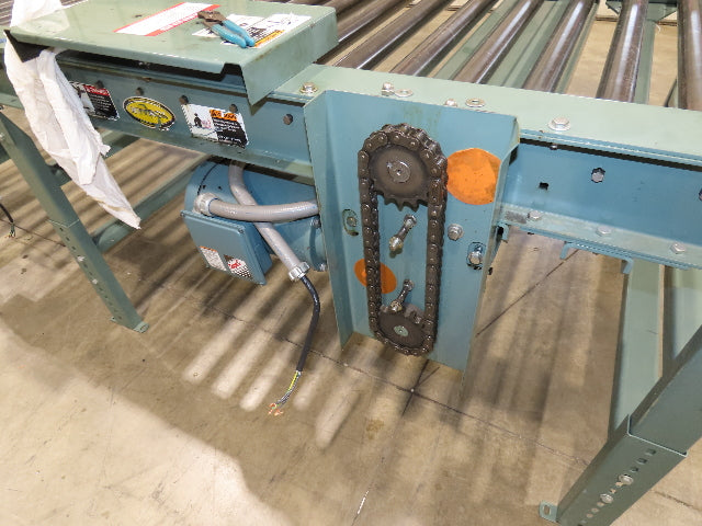 Hytrol 42"x 10' Chain Drive 1.9" Live Roller Conveyor 36"BF Dual Drive 30 FPM