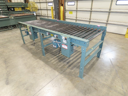 Hytrol 42"x 10' Chain Drive 1.9" Live Roller Conveyor 36"BF Dual Drive 30 FPM