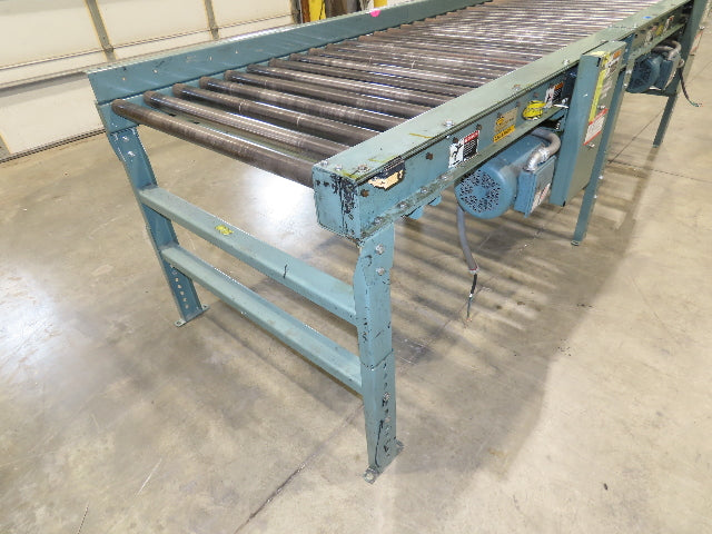 Hytrol 42"x 10' Chain Drive 1.9" Live Roller Conveyor 36"BF Dual Drive 30 FPM