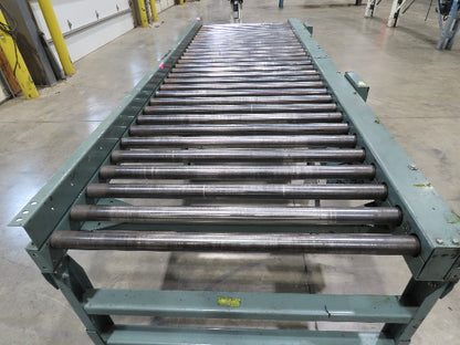Hytrol 42"x 10' Chain Drive 1.9" Live Roller Conveyor 36"BF Dual Drive 30 FPM