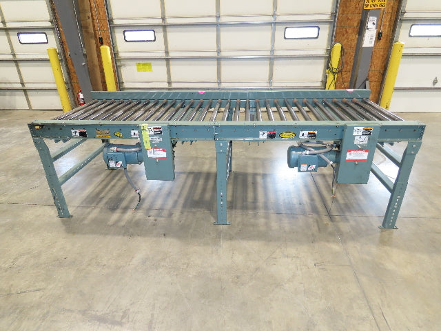 Hytrol 42"x 10' Chain Drive 1.9" Live Roller Conveyor 36"BF Dual Drive 30 FPM